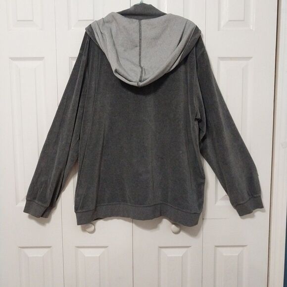 Surfside Supply Men's Hoodie Button Collar Pullover Long Sleeve Grey 2XB - Picture 2 of 5